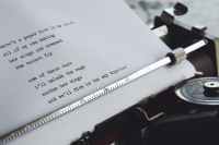 a poem on a typewriter