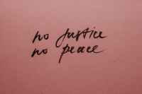 no justice no peace hand lettering